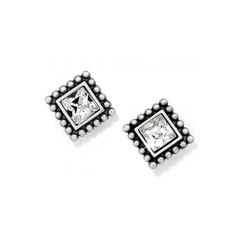 Brighton Sparkle Square Mini Post Earrings -Silver