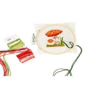 Mini CrossStitch Embroidery Kit -Mushroom – Mint Juleps Shop