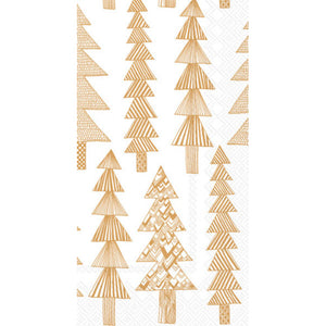 Christmas Guest Towels -White Gold Trees