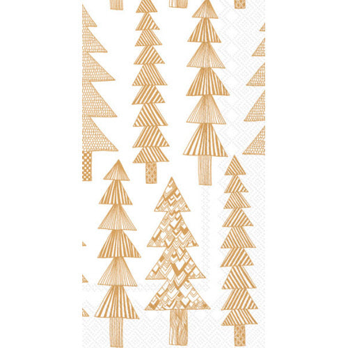 Christmas Guest Towels -White Gold Trees