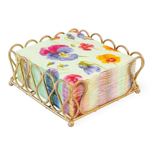 Ribbon Gold Cocktail Napkin Holder / Caddy