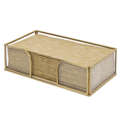 Gold Edge Glass Guest Towel Caddy