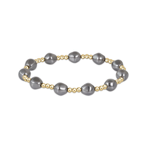 enewton Admire Gold Bead Bracelet -Pearl Dk Grey