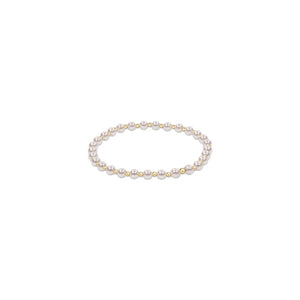 enewton Classic Grateful Gold Bead Bracelet -4mm -Pearl