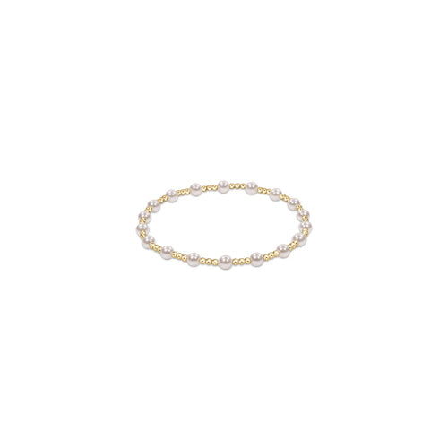 enewton Classic Sincerity Gold Bead Bracelet -4mm -Pearl