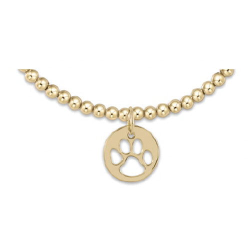 enewton Extends Classic Gold Bead Bracelet -3mm -Paw Print