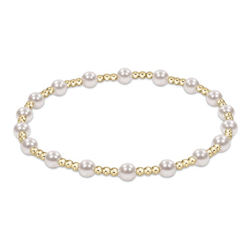 enewton Extends Classic Sincerity Bead Bracelet -Gold -4mm Pearl