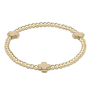 enewton Extends Gold Signature Cross Bracelet -3mm -Gold