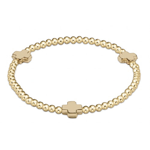 enewton Extends Gold Signature Cross Bracelet -3mm -Gold