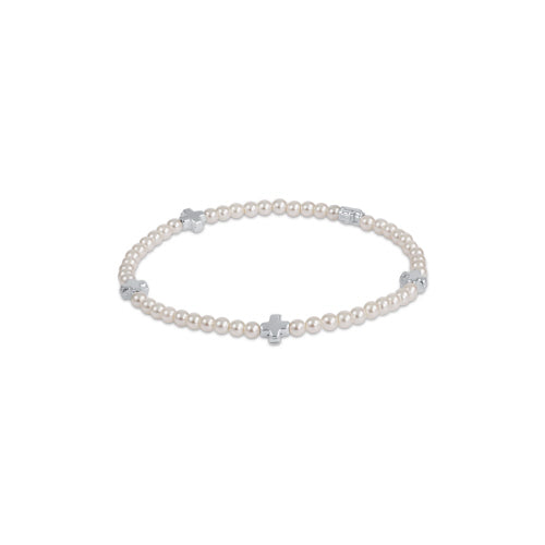 enewton Pearl Signature Cross Bracelet -3mm -Sterling