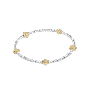 enewton Small Signature Cross Bracelet -Mixed Metal -2mm