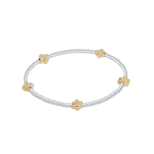 enewton Small Signature Cross Bracelet -Mixed Metal -2mm