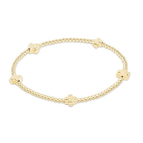 enewton egirl Gold Signature Cross Bracelet -2mm -Gold Cross