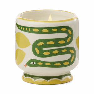 A Dopo Handpainted Candle -Snake w/ Wild Lemongrass