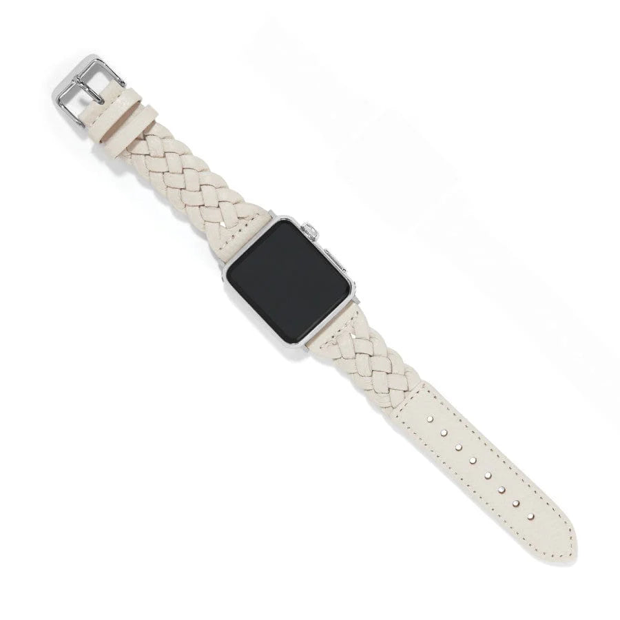 Brighton Sutton Braided Leather Watch Band -Shoe White