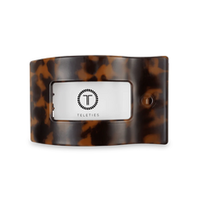 Load image into Gallery viewer, Teleties Flat Rectangle Clips -Tortoise
