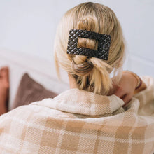 Load image into Gallery viewer, Teleties Flat Rectangle Clips -Truly Taupe Quilted
