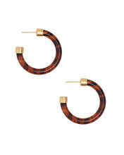 Load image into Gallery viewer, Winona Resin Hoop Earrings -Tortoise
