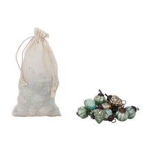Load image into Gallery viewer, Embossed Mercury Glass Ornaments in Muslin Bag, Set of 36
