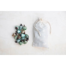 Load image into Gallery viewer, Embossed Mercury Glass Ornaments in Muslin Bag
