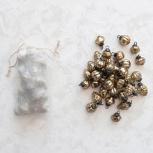 Load image into Gallery viewer, Embossed Mercury Glass Ornaments in Muslin Bag -Antique Gold

