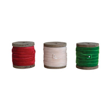 Load image into Gallery viewer, Velvet Ribbon on Wood Spool
