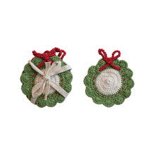 Load image into Gallery viewer, Cotton Crochet Wreath Coasters
