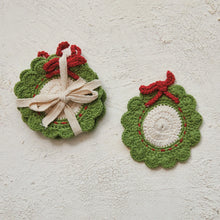 Load image into Gallery viewer, Cotton Crochet Wreath Coasters
