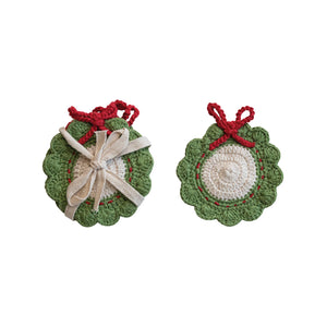 Cotton Crochet Wreath Coasters