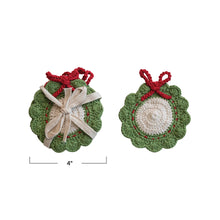 Load image into Gallery viewer, Cotton Crochet Wreath Coasters
