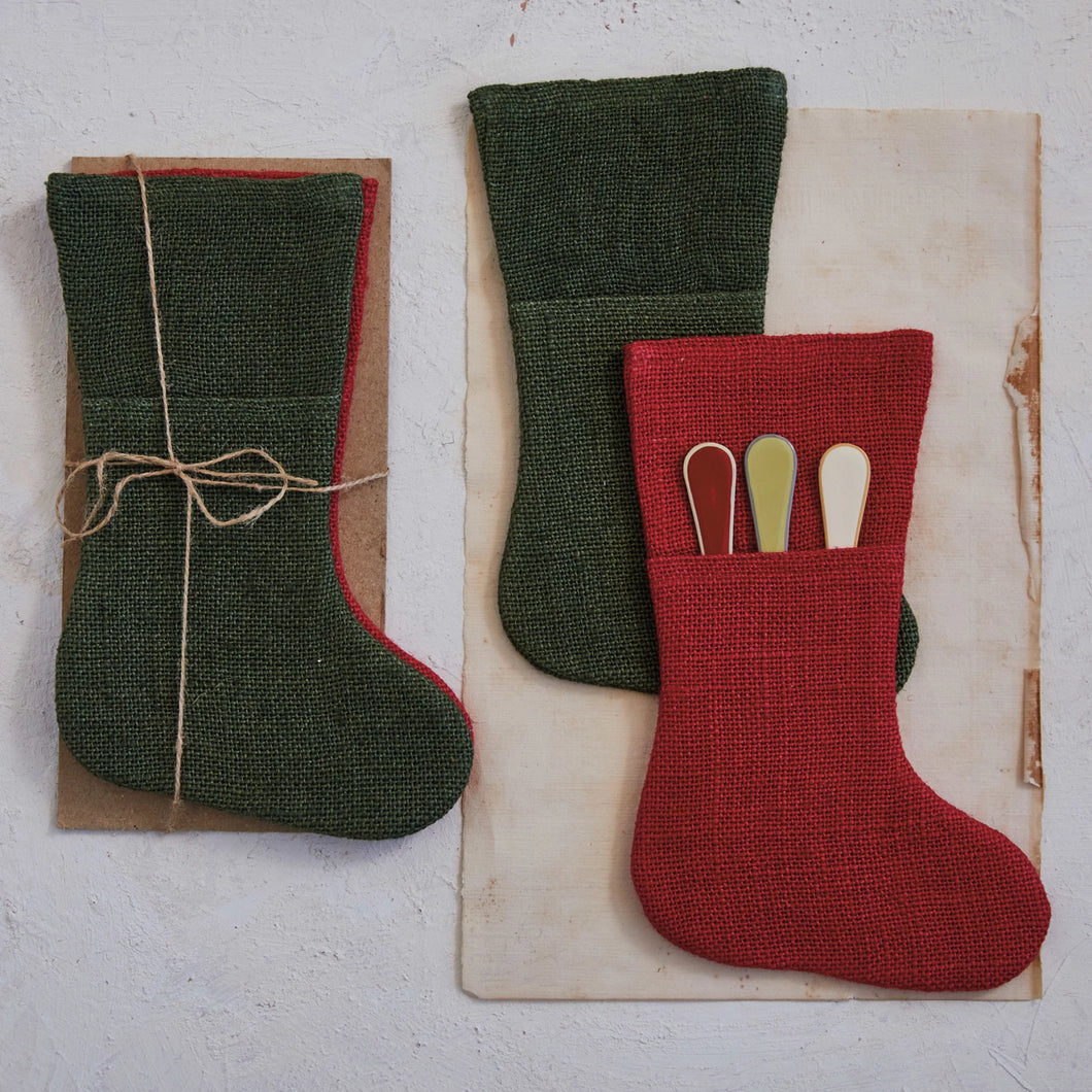 Woven Jute Stocking Cutlery Sleeves (set of 4)