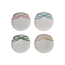 Load image into Gallery viewer, 4-1/4" Round Stoneware Dish with Bow, 4 Colors

