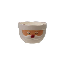Load image into Gallery viewer, Stoneware Santa Head Shaped Mixing Bowl with Red Rim, Red &amp; White
