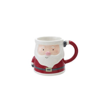Load image into Gallery viewer, 4" Round x 4"H 12 oz. Hand-Painted Ceramic Santa Shaped Mug
