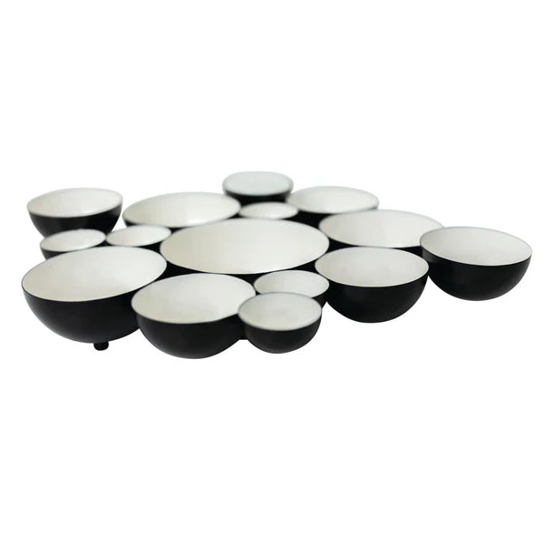 nora fleming black and white bubble bowl