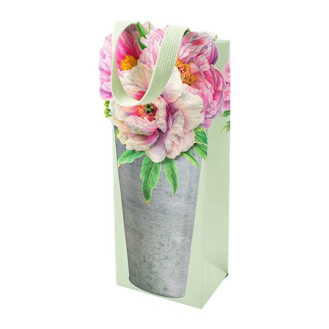 Wine Bottle Bag -Peonies in French Flower