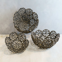 Load image into Gallery viewer, Black &amp; White Jute Flower Baskets

