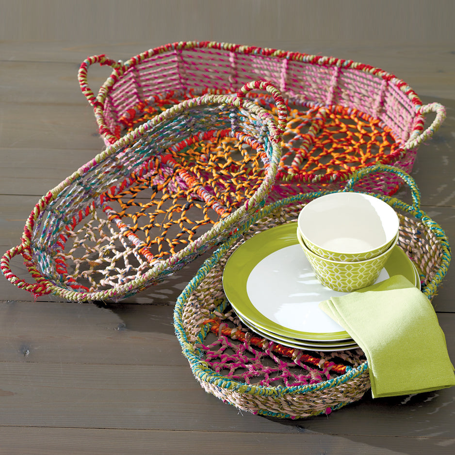 Mint Julep Jute Baskets
