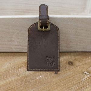 Leather Embossed Luggage Tag -Tiger