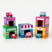 Load image into Gallery viewer, Stackables Nested Toys &amp; Cars Set -Rainbow Town
