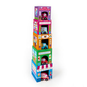Stackables Nested Toys & Cars Set -Rainbow Town