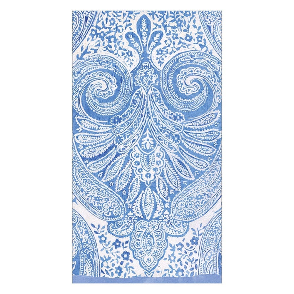Guest Towel Napkins -Paisley Medallion Blue