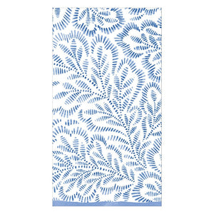 Guest Towel Napkins -Block Print Leaves Blue