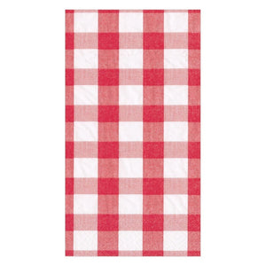 Guest Towel Napkins -Gingham Red
