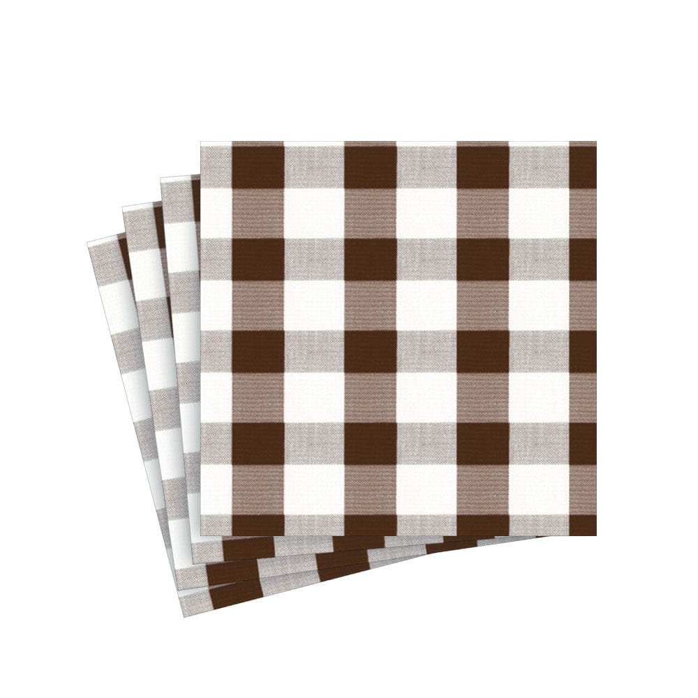 Cocktail Napkins -Chocolate Gingham