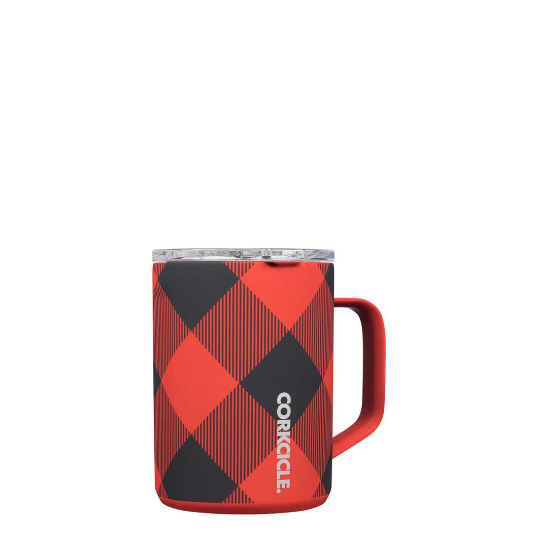 Corkcicle Coffee Mug -Buffalo Plaid Red