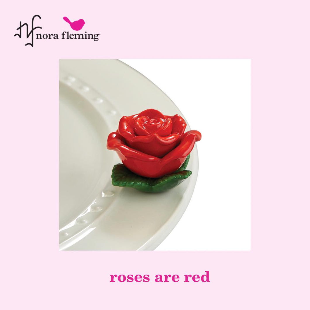 nora fleming mini -roses are red (red rose)