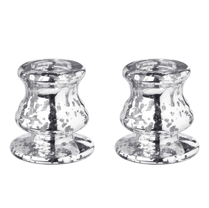 Mercury Glass Taper Candle Holders