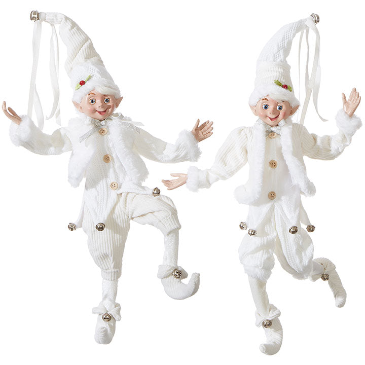 White Jester Posable Elf -16