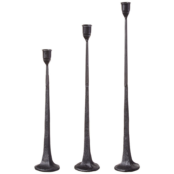 Black Iron Candlesticks Set of 3 - Thumbnail 2